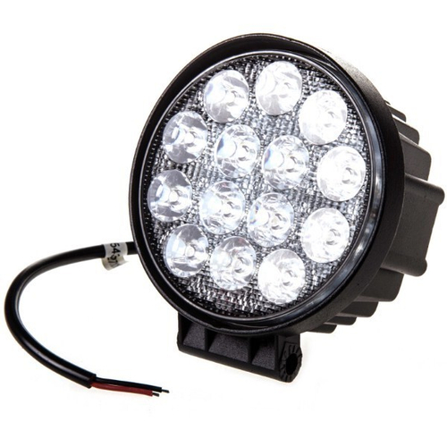 Фара светодиодная дополнительная 14 SMD 42W, 12/24V, 6000K  115*115(127)*50 мм (круглая) дальний (SKYWAY)