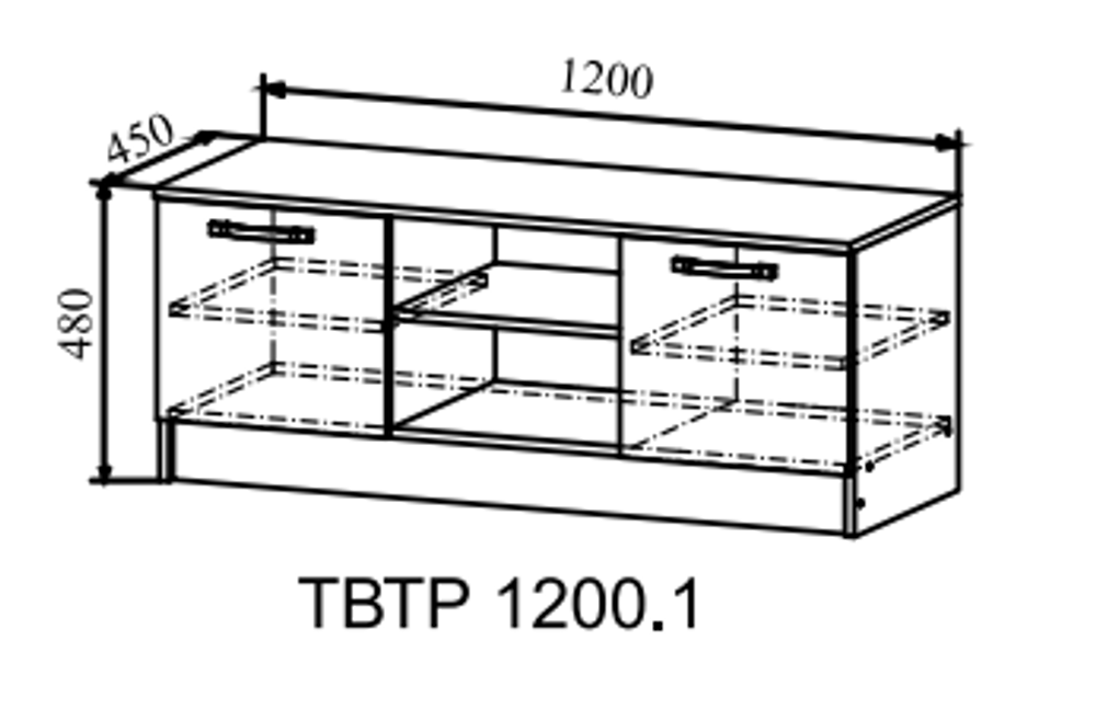 Тумба под ТВ "Ронда" ТВТР 1200.1 (венге/дуб молочный), ДСВ-Мебель, г. Пенза