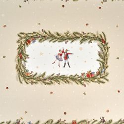 СКАТЕРТЬ "ЩЕЛКУНЧИК" 140Х180СМ БЕЖЕВЫЙ,100%ХЛОПОК , ТВИЛ