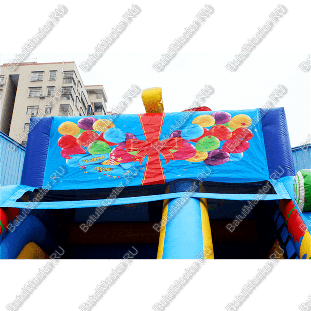 Надувной батут-горка "Подарок" 8*4*6 м