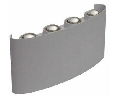 Уличный настенный светодиодный светильник с 4x4 светодиода, подсветка вверх и вниз , алюминиевый белый корпус, алюминиевый, 8Вт 4200К 720лм 220мм*95мм*38мм , ударопрочный, водонепроницаемый, мощностью 8W, высота 220 мм, степень защиты IP 65