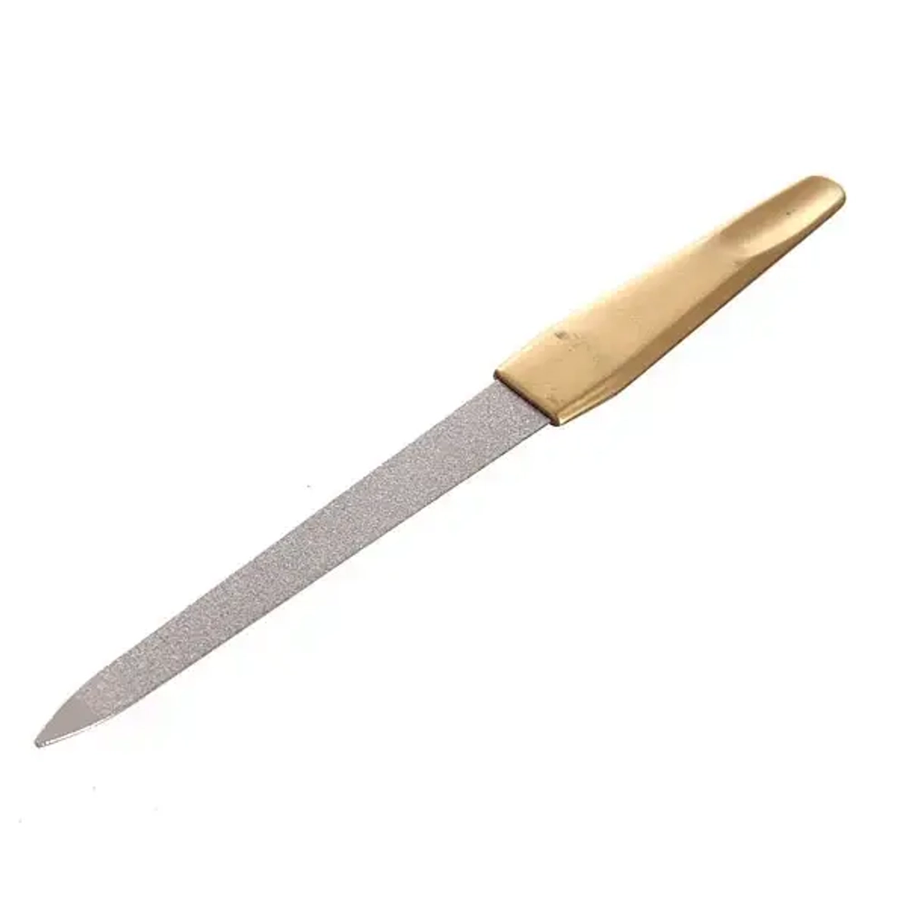 Пилка для ногтей металлическая на блистере «Ultramarine», цвет ручки золото, цвет пилки серебро,14,5см