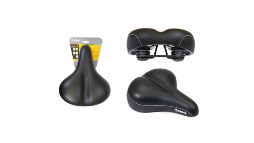 Седло VELO комфорт 254x205 мм, вакуумное, эластомерное, черное (15)