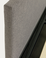 Nahiri Мягкая серая кровать для матраса размером 180 x 200 см