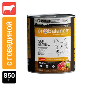 Консервы Probalance Adult Immuno Protection для собак, с говядиной