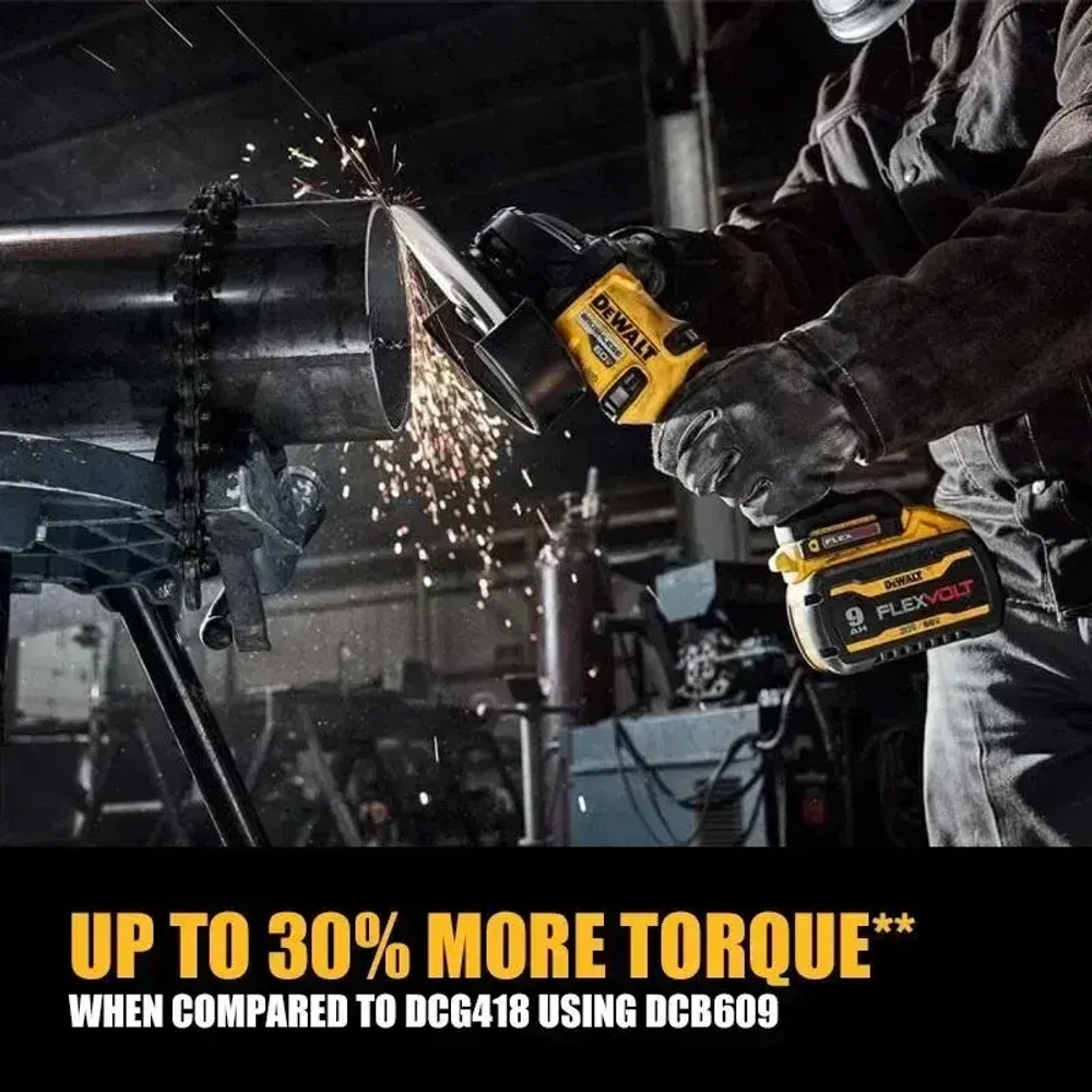 DEWALT DCG440 Бесщеточная аккумуляторная шлифовальная машина 180 мм (7 дюймов) с тормозом KICKBACK 60 В Электроинструменты