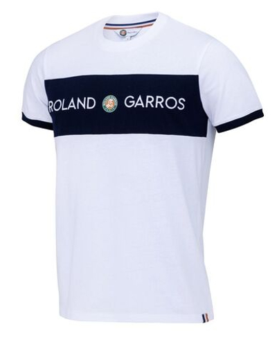 Мужская теннисная футболка Roland Garros Tee Shirt Colour Block - blanc
