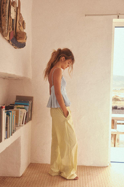 ZARA ТОП ИЗ ПОПЛИНА С ПЛИССИРОВКОЙ, БЕЛЫЙ/ЗЕЛЕНЫЙ