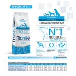 Сухой корм Monge Dog Speciality Line Light для взрослых собак всех пород, низкокалорийный, лосось с рисом 12 кг