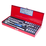 Набор торцевых головок с принадлежностями 3/8", двенадцатигранные, 6-19 мм, E4-E18, 36 предметов KING TONY 3034MR