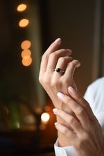 Кольцо битое с чёрным агатом