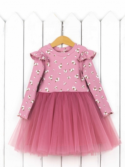 Платье "Брусника" с фатиновой юбкой