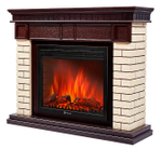 Портал Firelight Bricks 25 камень бежевый, шпон темный дуб