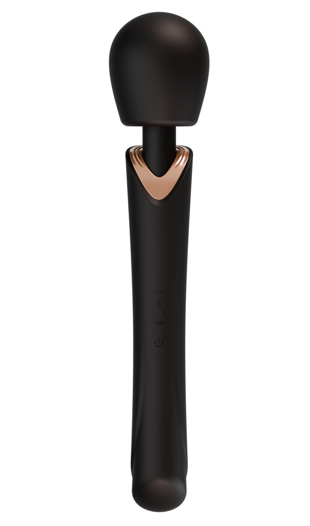 Черный силиконовый вибратор-wand - 30 см. (Цвет: черный)