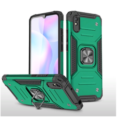 Противоударный чехол Strong Armour Case с кольцом для Xiaomi Redmi 9A (Зеленый)