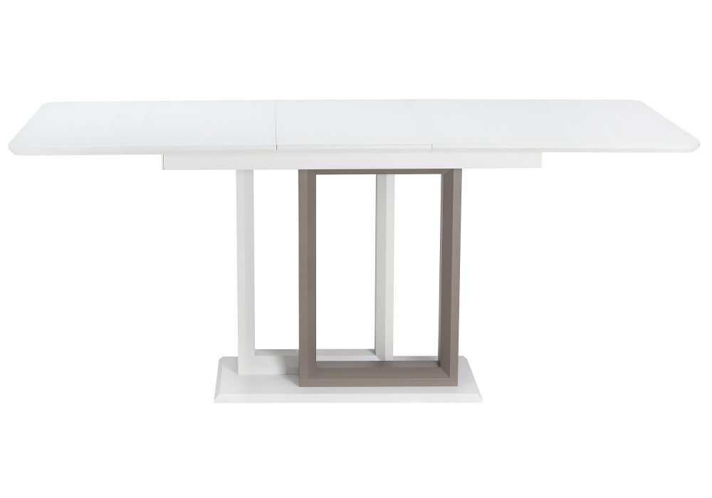 Стол на тумбе Санса 140(180)х80х76 грей / белая шагрень / грей