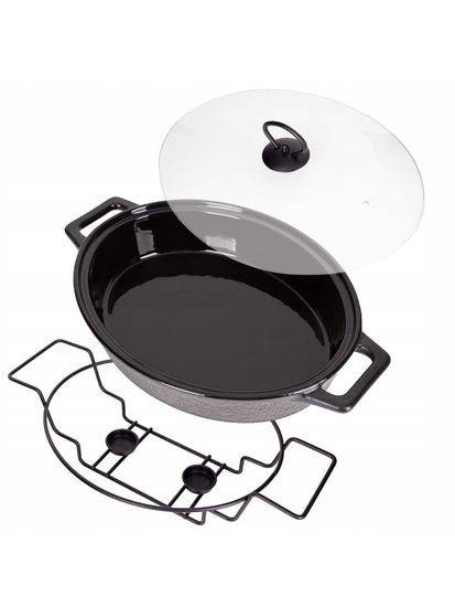 Мармит керамический 3,5 л. овальный Kamille KM 6430 подставка на 2 свечи