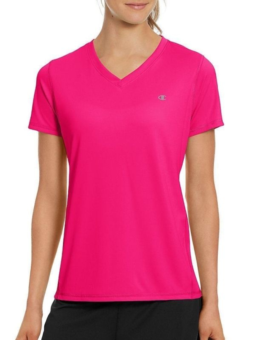 Футболка с короткими рукавами и V-образным вырезом (Размер: L) (Цвет: голубой)