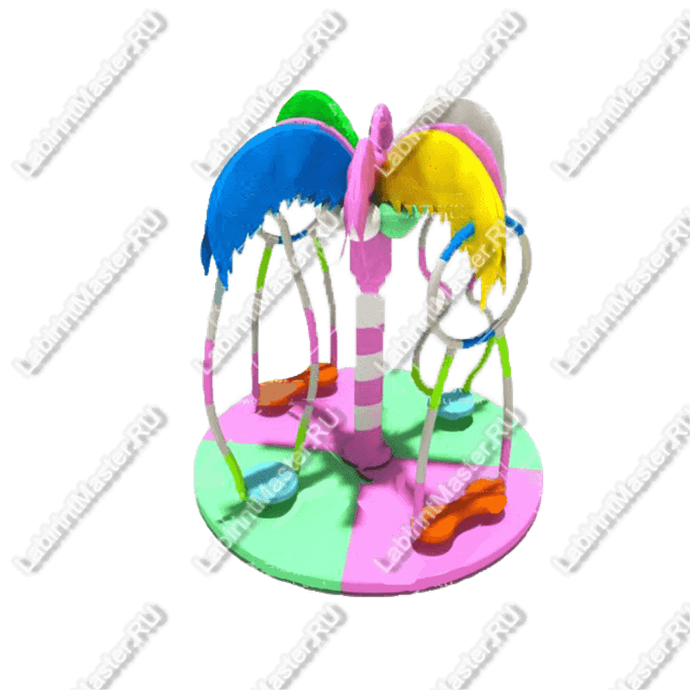 Электрическая карусель детская 4KIDS  "Кокосовая пальма 2"