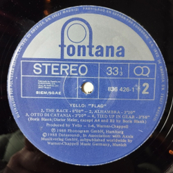 Винтажная виниловая пластинка LP Yello Flag The Race (Spain 1988)