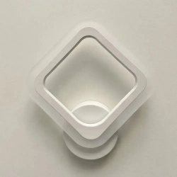 Бра с кнопкой, настенный светодиодный светильник белый, ромб, квадрат 8822/1 WH, 16 ВТ, комнатное освещение 5 кв. м. 1801