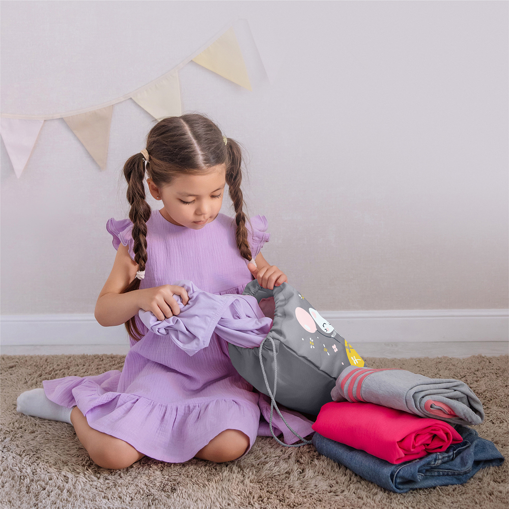 Набор для детского сада: кармашек, коврик, мешок. Котик