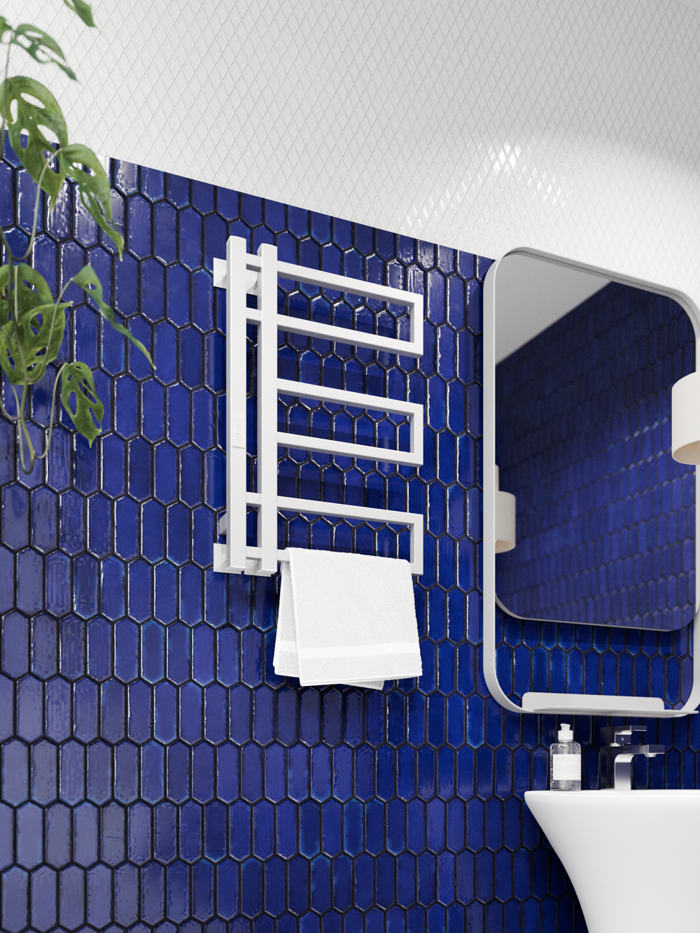 Tilos полотенцесушитель белый электрический дизайнерский 60х40