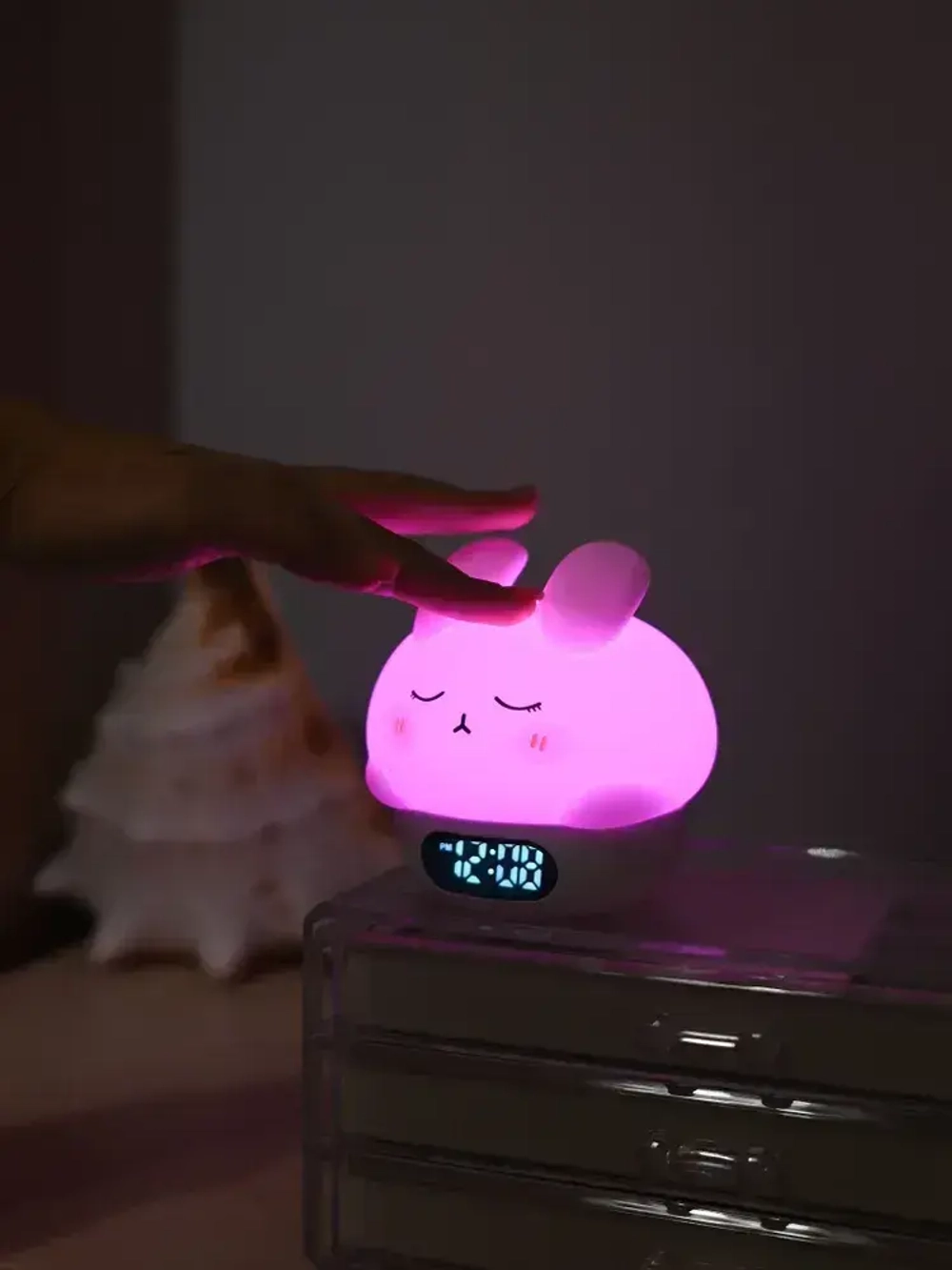 Часы ночник будильник детские силиконовые PROLAAL , с календарем и с температурой, с подсветкой.