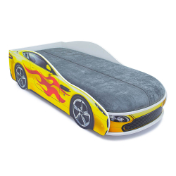 Кровать с матрасом Бельмарко Бондмобиль желтый