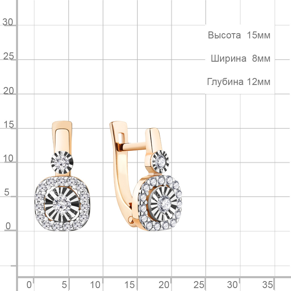 942819Ак Серьги из Золота с бриллиантами