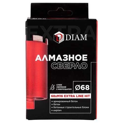 Сверло алмазное для подрозетника DIAM Extra Line HIT 68x6хM16 по бетону   311117