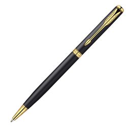 Шариковая ручка Parker Sonnet Slim K428 ESSENTIAL MattBlack GT Mblue (S0818030)