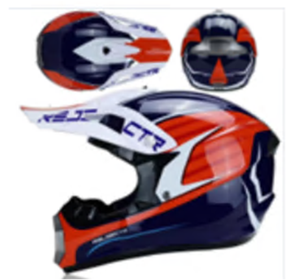 Шлем кроссовый взрослый MOTAX глянцево-синий-красный (G3)