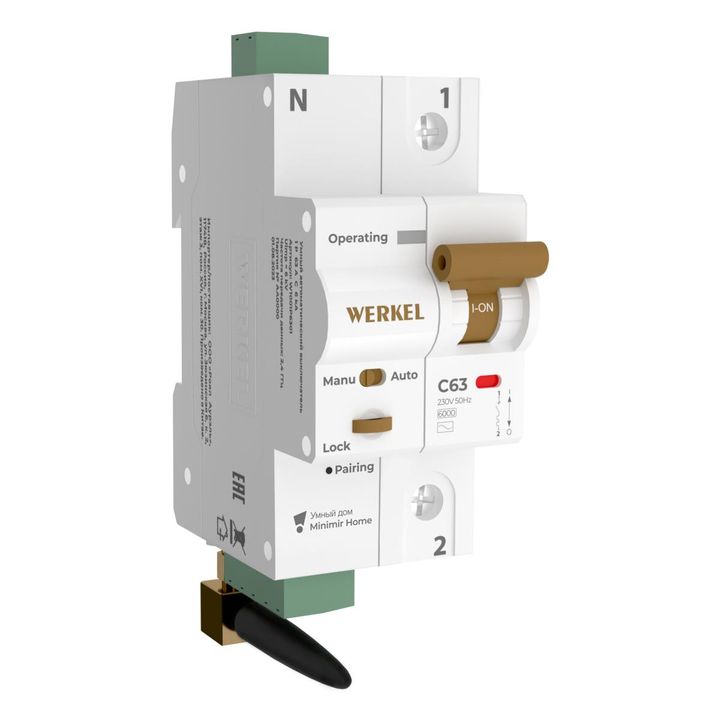 Автоматический выключатель Werkel 1P 63A C 6kA W1001P6301 4690389194573