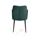 Стул с подлокотниками Hunt ромб, бархат зелёный 19 / чёрный конус