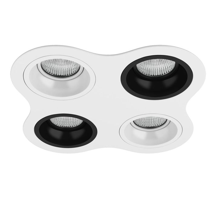 Комплект из светильников и рамки Lightstar Domino Round (214646+214606+214607+214606+214607) D64606070607