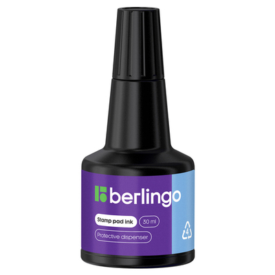 Краска штемпельная 30мл BERLINGO 30001 черная