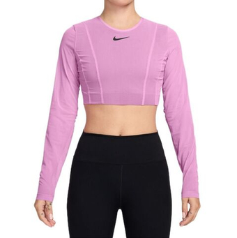 Женский топ теннисный Nike Court Paris Slam Long Sleeve Cropped Tennis - light magenta/tattoo/light magenta/black