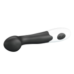 Черный вибратор Charles с загнутой головкой - 17 см. (Цвет: черный)