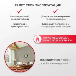 Nortex RNP 200 стеклохолст малярный грунтованный под покраску, плотный 200г/м2, рулон 1*25м