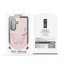 Чехол розового цвета (Butterfly Edition) для Samsung Galaxy S26, серия Luvy Series Case (со съемным ремешком) от Dux Ducis