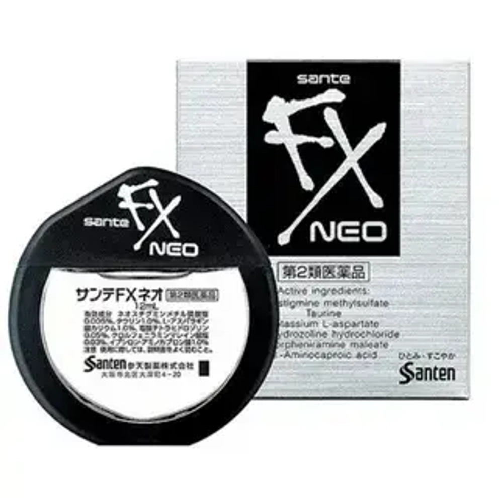 Японские Капли для глаз с таурином Sante FX Neo (Серебро), Серебряные капли, Япония, Santen