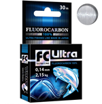 Леска для рыбалки AQUA FC Ultra Fluorocarbon 100% 0,14mm 30m, цвет - прозрачный, test - 2,15kg ( 1 штука )