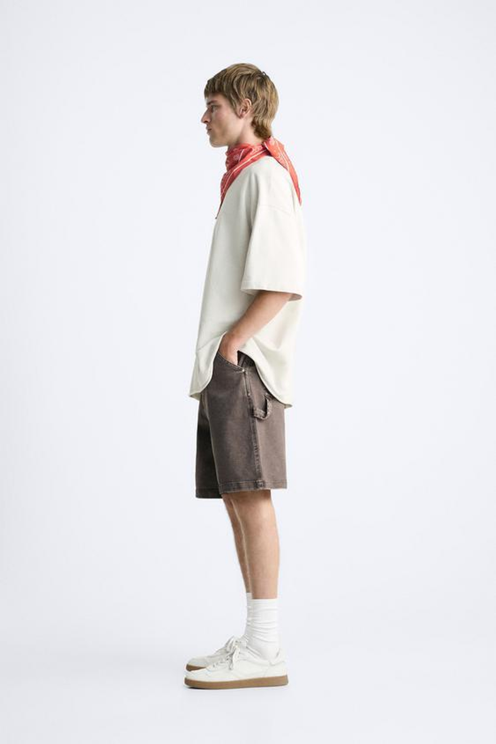 ZARA ТОЛСТОВКА В СТИЛЕ OVERSIZE С ПОТЕРТЫМ ЭФФЕКТОМ, ЭКРЮ