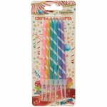 Свечи для торта»Яркая полоса» 6 шт. 10 см