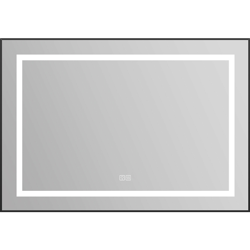 Зеркало BelBagno Kraft 98.5 SPC-KRAFT-985-685-TCH-WARM-NERO с подсветкой с подогревом Черное с сенсорным выключателем