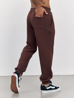 Брюки мужские с начесом "jogger fleece" (коричневый)