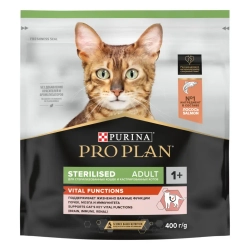 Pro plan cat adult sterilised vital functions сухой корм для стерилизованных кошек для поддержания функций почек, мозга и иммунитета, с высоким содержанием лосося - 400 г