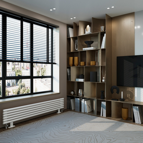 Радиатор WARMMET водяной напольный горизонтальный Round 42 HN (W) СТАНДАРТНЫЕ ЦВЕТА (RAL+АПолимер)