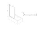 Шторка для ванны распашная Roca Capital 850x1400, прозрачное стекло, xром M4008512M